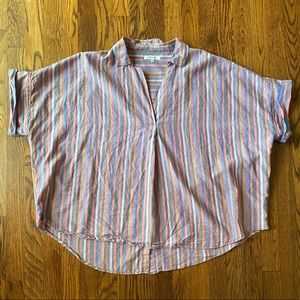 Madewell Courier Button-Back Shirt in Rainbow 2X